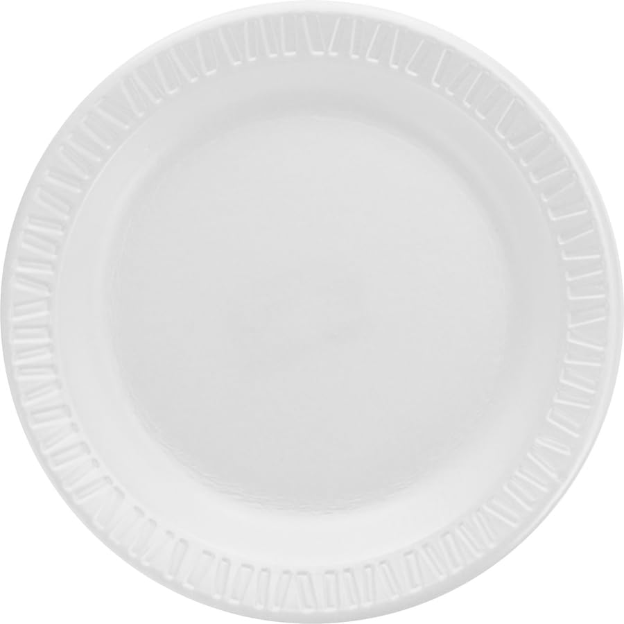Dart 6PWQR 6 in White Laminated Foam Plate (Case of 1000)