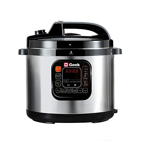 Image of Geek Robocook Zeta 11-in-1 Automatic Electric Pressure Cooker | 2 Years Warranty | 13 Indian Preset Menu, Instant Electric Cooker Pot, Multipurpose Electric Rice Cooker (YBW80B-S, 8 Litres)