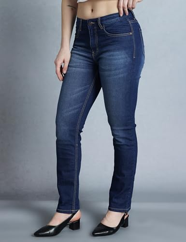 Image of INKD Women's Slim Fit Jeans - Mid-Rise | Cotton Blend | Stretchable | Classic 5 Pocket Styling | Jeans for Women | Women Jeans (Available in Plus Sizes)
