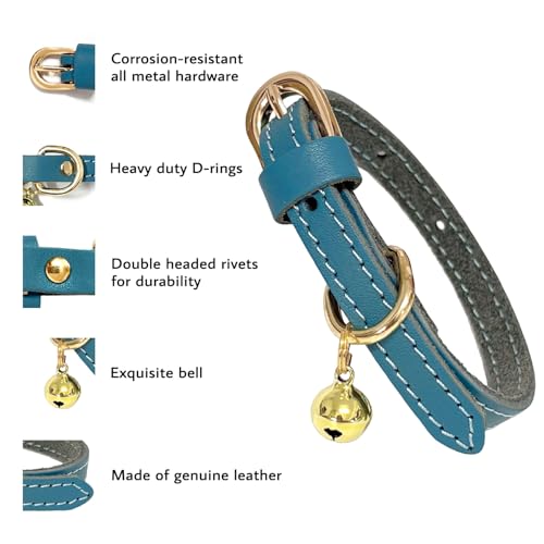 Collar de cuero Guiding Star para cachorros azul XS miniatura 3