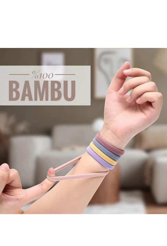 Okavango Kadın %100 Bambu Kumaş XL Boy 10'lu Toka Seti, Lastik Toka, Organizer, Kız Çocuk Toka