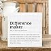 AOZHUO Difference Maker Definition Home Office Decor Wooden Box Sign, Motivational Farmhouse Decorative Positive Office Desk Accessories Wood Plaque Affirmations Wood Table Sign for TV Cabinet Shelf