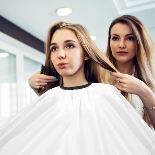 Capa para corte de cabello impermeable Alipis blanca para adultos miniatura 5
