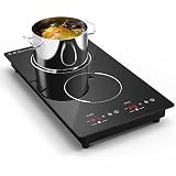 Double Induction Cooktop 2 Burners 12 inch Portable Countertop Burner and Built-in Cooktops 110v,wit