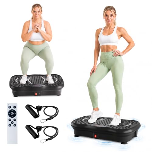 Basic Single-Motor Vibration Plate with Resistance Bands & Remote