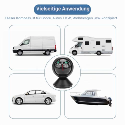 Foto von Einstellbarer Autokompass Schiffskompass Fahrzeugboot, 2 STK.
