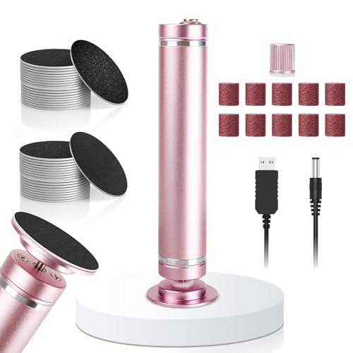Hornhautentferner Elektrisch 2 IN 1 Foot Glow Hornhaut Entferner Pro inkl. 60+10 Glide Pads Elektrischer Hornhautentferner 2600mAh für abgestorbene Haut Rissige Haut und Hände
