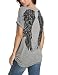 Womens Summer Fashion Angel Wing Loose Tops Short Sleeve T-Shirt Women Clothing(L,Gray)