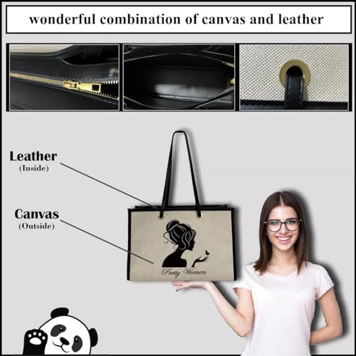 Large Canvas Tote Bag,Wife Friend Couples Bride Bridal Shower Mom Grandma Personalized Gifts4