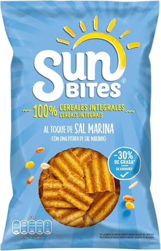 Sunbites Snack Ondulados Multicereales Al Toque de Sal Marina - 95g (Paquete de 5)