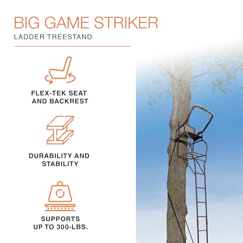 Big Game BGM-LS0355 Striker Xl Ladder Whitetail Deer Elk Mule Above Hunting Outdoors Flex-Tek Seat 17.5' Tall 1-Person Tree Stand thumb #1