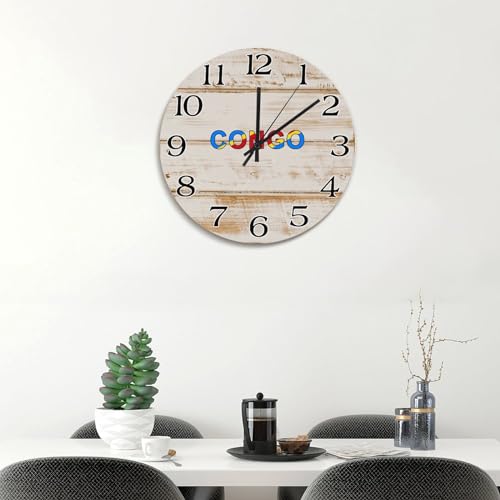 Horloge drapeau du Congo en bois, le cadeau idéal pour le salon - 4