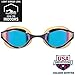 Arena Python Racing Swim Goggles for Men and Women, UV Protection, Anti-Fog, Dual Strap, Mirror Lens, Copper/Gold