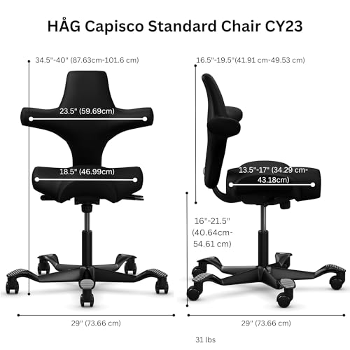 Image of HAG Capisco Standard Chair-Moss Green Frame-Upholstered Dark Gray