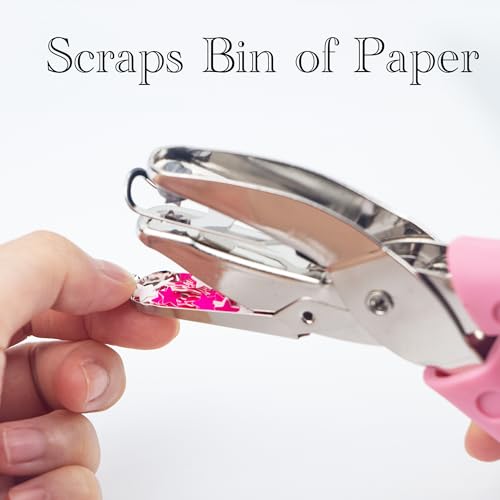 Heart Shape Hole Handhold Single Paper Punch for Paper and Crafts, 1/4 inch Puncher with Pink Soft Thick Silicone Cover