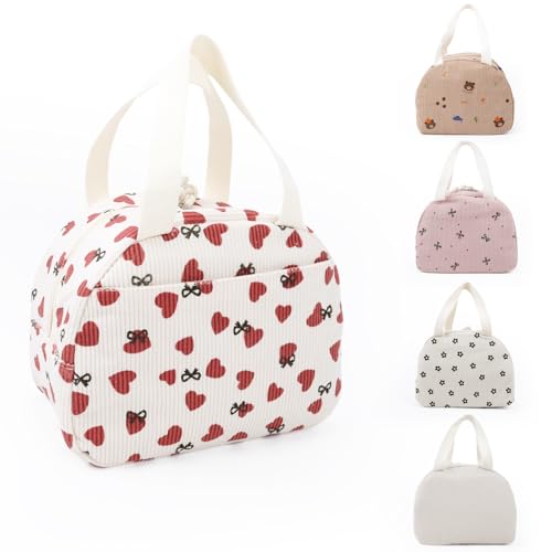 Supcomsta Insulated Lunch Bag for Women,Large Lunch Bag with Insulation Aluminum Foil Pearl Cotton for Work, School, Picnic (offWhiteAX)