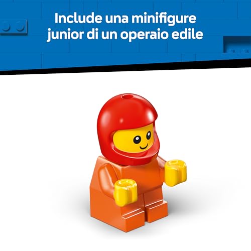 City Veicoli – Ruspa da Cantiere Giocattolo - Mini Escavatore con Minifigure Junior di Operaio - Regalini Fine Festa di Compleanno - Idea Regalo da Collezione per Bambini da 5 Anni in su - 60483 - Lego - Immagine 4