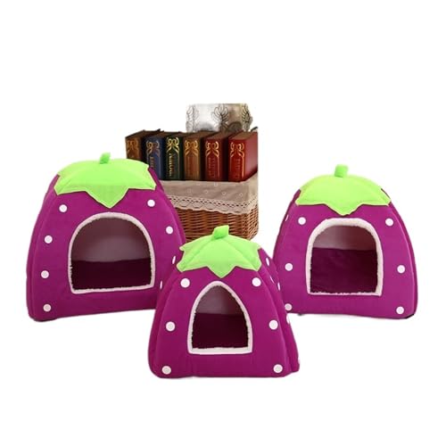 Lit chaud pour chats et chiens violet taille M | Panier confortable coussin éponge