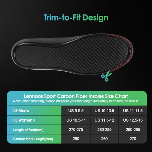 Lennoos Sport Plantillas de Fibra de Carbono Rendimiento Alto miniatura 5