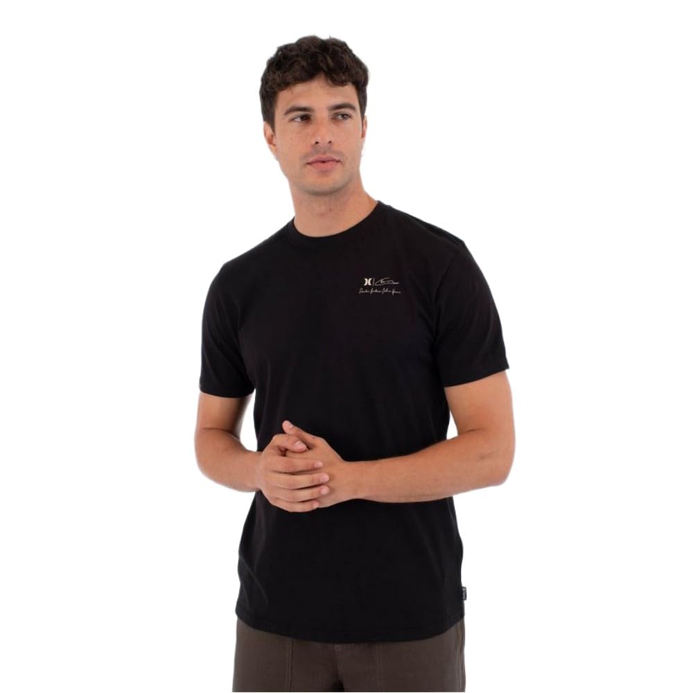 Hurley Mens Short Sleeve Helio Pipeline Photo T-Shirt, Black, M EU
