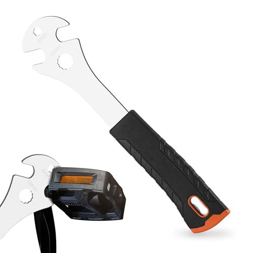 Yimomoyi Vélo Clé à Pédale, Clé à Pédale de Vélo Avec Poignée Extra Longue de 290 mm, Outil de Retrait de Pédale Multi-Usage de 15 mm Pour Enlever et...