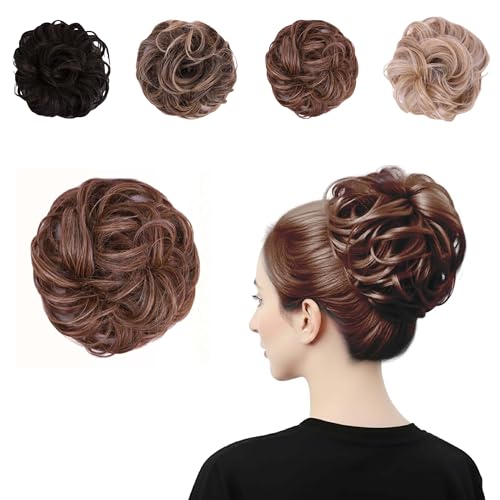 Juvabun Messy Bun 2.0 Reddish Blonde Hair Bun Extension Soft
