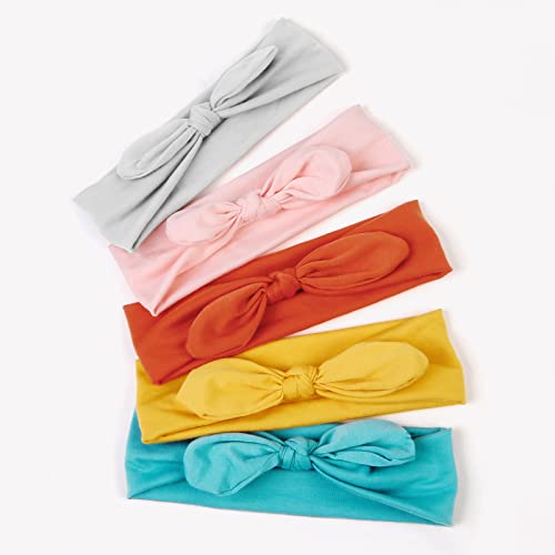 Image of Huachi 12 Pack Bow Headbands for Women Headwraps Hairband Knotted Head Bands Rabbit Ears Stretchy Turban Head Wraps Fashion Sport Cute Hair Accessories