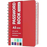 Libro Delle Password Con Linguette Alfabetiche – Copertina Rigida, 132 Pagine, Formato 14,7x20,8 Cm, Nero