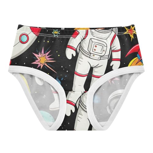 Toddler Girls Underwear 2t Cotton Panties Little Girl Funny Briefs Kids Undies Astronauts