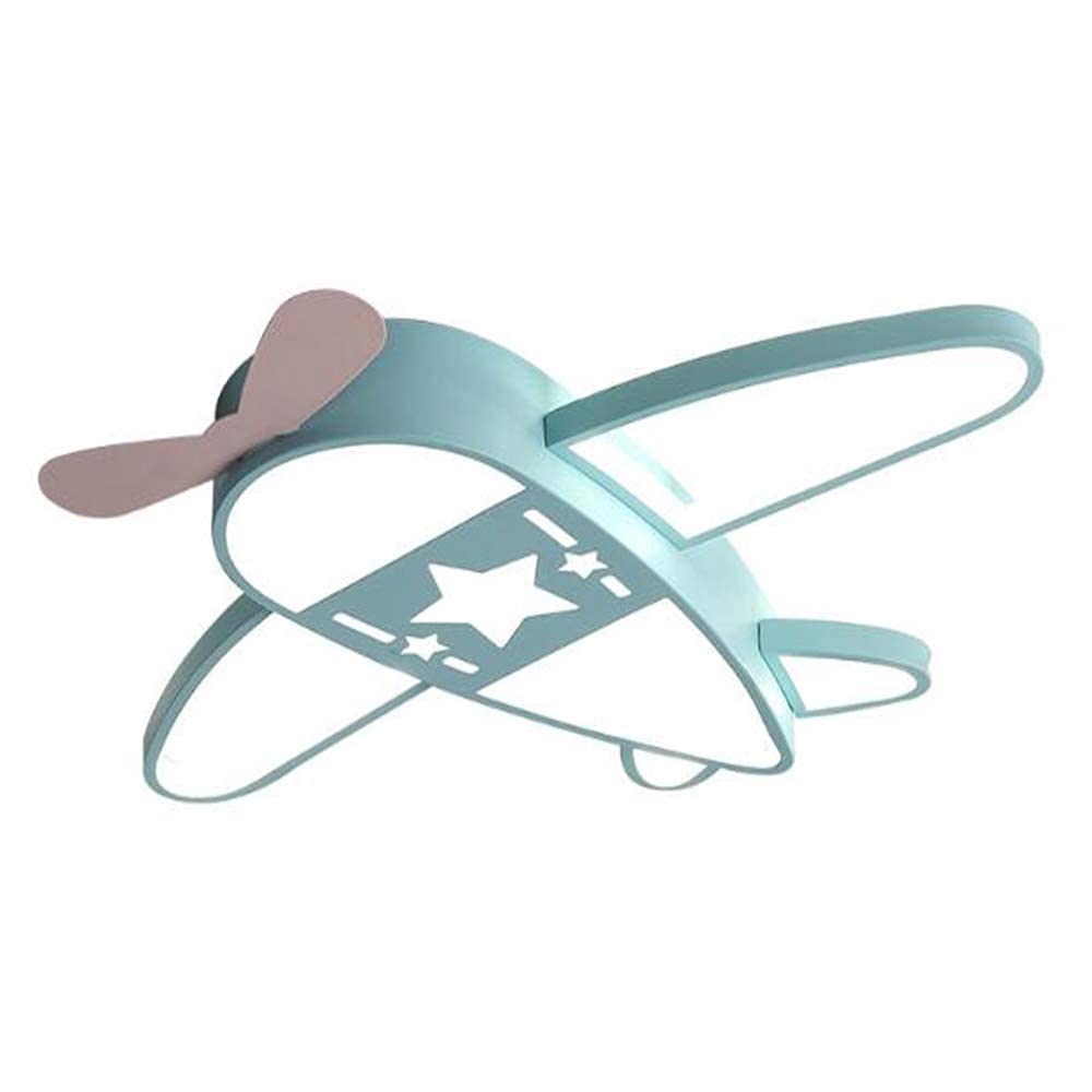 Flugzeug Rakete Deckenleuchte Sterne Kinderleuchten Acryl Deckenlampe Beleuchtung Ultradünn LED Dimmbare Energiesparende Lampe Babyzimmer Schlafzimmer Wohnzimmer Kinderzimmer Cartoon Lichter,Blau,59cm