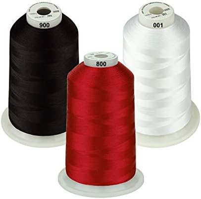 Simthread - 33 Selections - Various Assorted Color Packs of Polyester Embroidery Machine Thread Huge Spool 5500Y for All Purpose Sewing Embroidery Machines - Essential Color 1