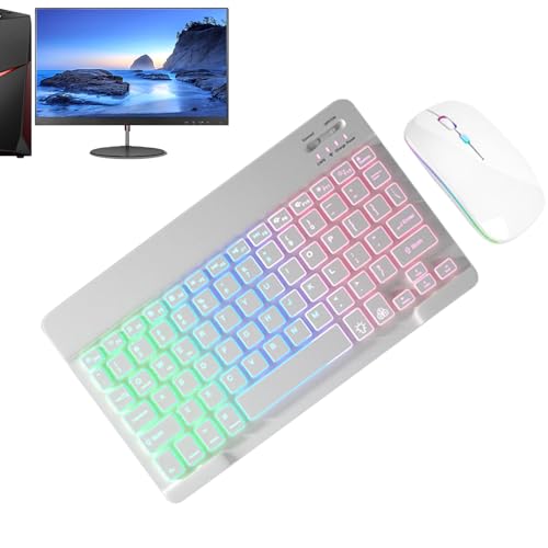 Teclado retroiluminado Retro y inalámbrico - Teclado LED con inalámbrico, diseño ergonómico | Huelga silenciosa Recargable, Uso y Juego de Oficina, Claves retroiluminadas para una S
