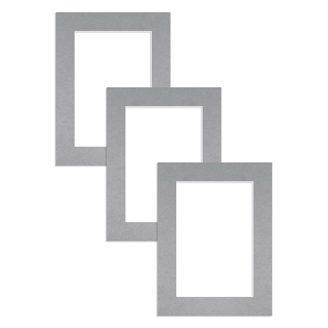 Alison Kingsgate 8X6 Silver Picture Mount for Frame - 6X4 Aperture - Pack 3 — image 1