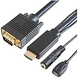 GOPPA ゴッパ HDMI VGA(音声用3.5mm・電源用micro-B付き) 変換ケーブル 1m GP-HDV15K-10