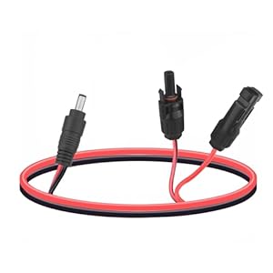 Leehitech 0.55M Solar Panel Extension Cable, 16AWG MC4 Solar Connector to DC 5.5mm x 2.1mm Male Adapter Cable, IP67 Waterproof and Dustproof for Power Station, Ecoflow Solar Generator, Solar System