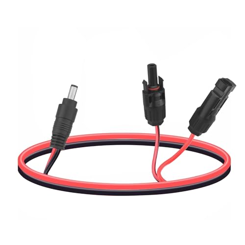 Leehitech 0.55M Solar Panel Extension Cable, 16AWG MC4 Solar Connector to DC 5.5mm x 2.1mm Male Adapter Cable, IP67 Waterproof and Dustproof for Power Station, Ecoflow Solar Generator, Solar System