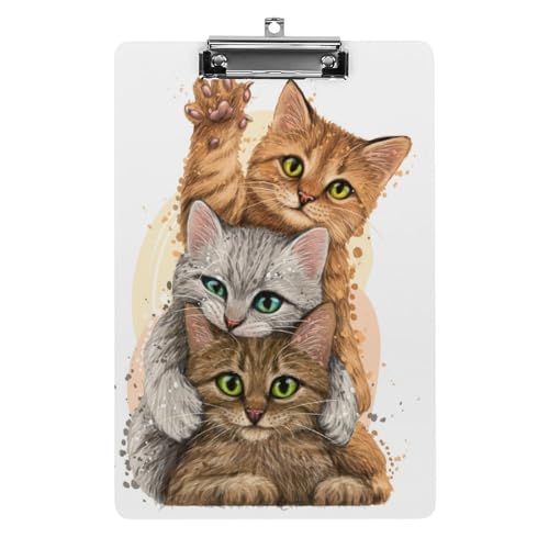Porte bloc A4 antidérapant avec planchettes à pince jolis chatons