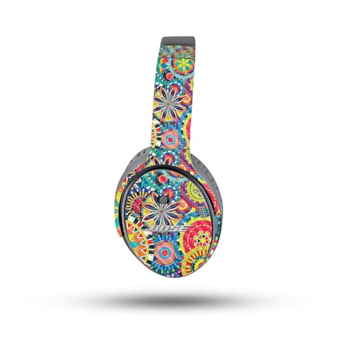 Image of MightySkins Carbon Fiber Skin Compatible with Bose QuietComfort 35 II Headphones - Flower Wheels | Protective, Durable Textured Carbon Fiber Finish | Easy to Apply