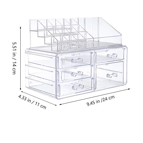 Lurrose Suporte de Escova Maquiagem Compartimento Da Gaveta Organizador Maquiagem Acrílico Multi-Pro