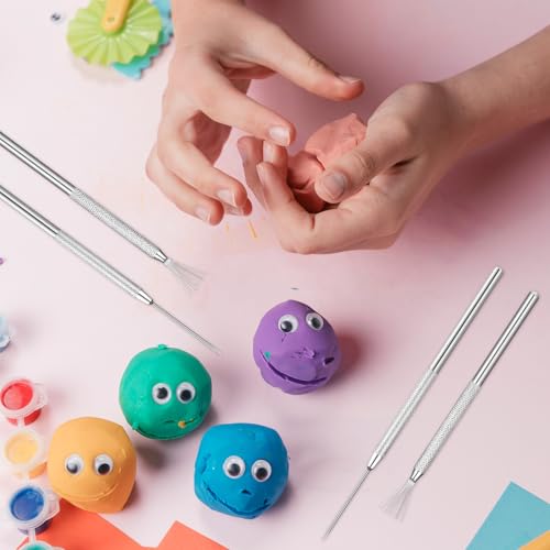 6 PCS Clay Needle and Scoring Tools, Polymer Clay Sculpting, Sculpting, Air Dry, Pottery Tool, Stainless Steel Ceramic Detail Tool for Ceramics, Sculptings, DIY Craft and Detailed Carving