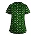 Womens Scrubs V-Neck Nursing Uniforms T Shirt Short Sleeve Christmas Blouse with Pockets Printed Plus Size Tops（Medium,1-Dark Green）
