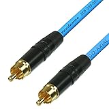 Conectores RCA Rean dorados. SPDIF - Cable coaxial de Audio y vídeo Digital RCA a RCA Van Damme (75 ohmios, 25 cm), Color Negro 8 m Azul
