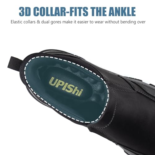 Image of UPIShi Men's Slip On Hands Free Waterproof Work Loafers Leather Walking Slip-Ins Casual Outdoor Office Business Cushioning Shoes
