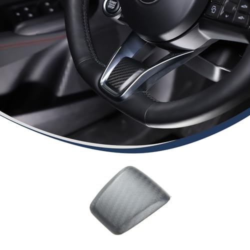 DIYUCAR Tira decorativa de fibra de carbono real para volante, base de marco en V, compatible con Alfa Romeo Giulia Stelvio Tonale 2020-2024 (estilo B, fibra de carbono mate)