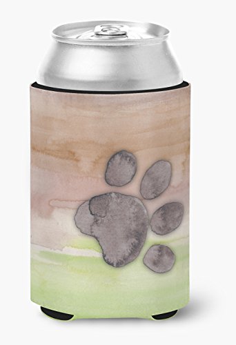 Caroline's Treasures BB7359CC Dog Paw Watercolor Can or Bottle Hugger, Can Hugger, multicolor