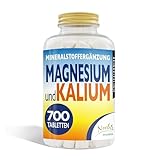 Magnesium und Kalium 700 Tabletten – Magnesiumcitrat und Kaliumcitrat – Bei Müdigkeit und körperlicher Erschöpfung, Hitze, hoch resorbierbare organische Mineralsalze – Langzeitversorgung