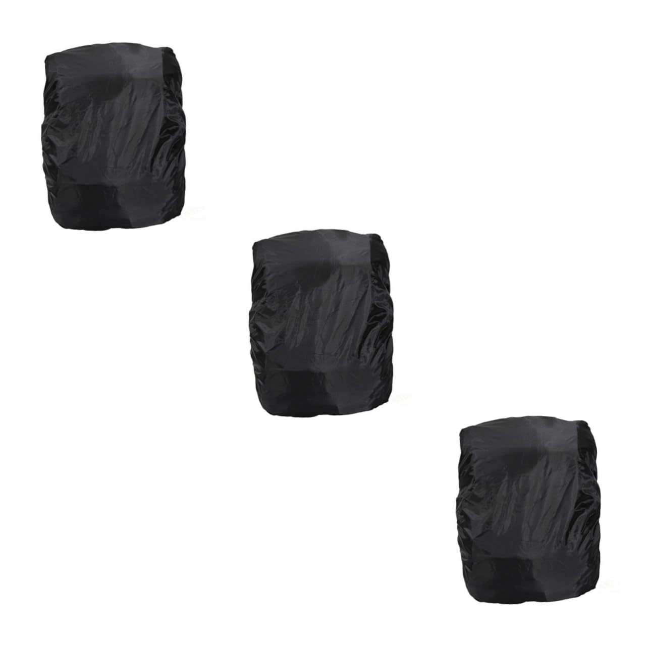 BESPORTBLE 3pcs Foldable Waterproof Backpack Rain Cover Nylon Fabric for 15l-35l Hiking Bags Lightweight Compact Black