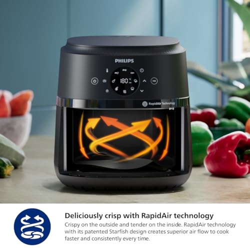 Image of Philips Air Fryer 2000 Series - 13-in-1 Functions, 6.6 Liter, Compact Design with Kitchen Window, Black, (NA231 /00)