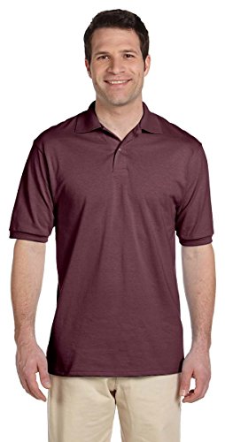Jerzees mens 5.6 oz. 50/50 Jersey Polo with SpotShield(437)-MAROON-2XL