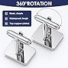 2Pack of Silver Cufflinks Rectangle Sleeves Buttons Men Classic Rectangle Stainless Steel Cuff Links Gift for Groom Father Boss Boyfriend Husband Wedding Plectrum Business Graduation Shirt Cufflinks #2